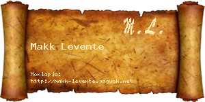 Makk Levente névjegykártya